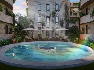 ESTUDIO EN VENTA EN TULUM CON GYM, ALBERCA, INFONAVIT, INVERSION