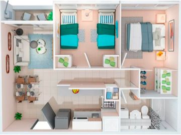 Departamento Quilicura Planta 2d1b 44 m2  valor 2175 uf , compra con bono pie del 10% aprobado al 90% , venta sin comision