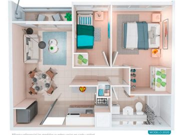 Departamento Quilicura planta 2d1b 38 m2 valor 2133 uf compra con bono pie del 10%  aprobado al 90% compra sin pagar comision