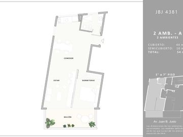 Espectacular depto de dos ambientes con balcon en venta en Caballito