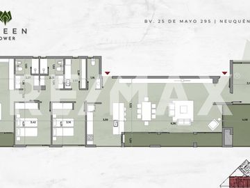 Dpto 3 dorm en venta Green Tower - Centro Neuquén