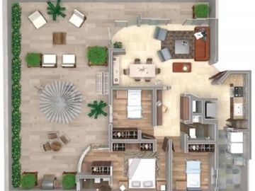 Venta de departamento en planta baja con una propia y amplia terraza