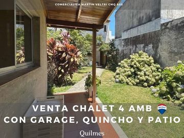 VENTA CHALET 4 AMB GARAGE QUINCHO PARQUE  QUILMES