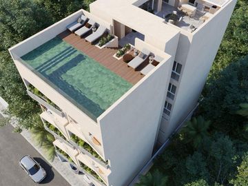 Departamento en  EN VENTA ESTUDIO EN PLAYA DEL CARMEN CON ALBERCA, SEGURIDAD 24/7 Y GIMNASIO