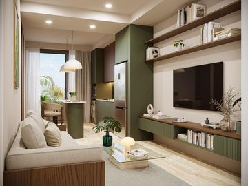 EN VENTA DEPARTAMENTO EN PLAYA DEL CARMEN DE 2 HABITACIONES CON ALBERCA Y ASOLEADERO