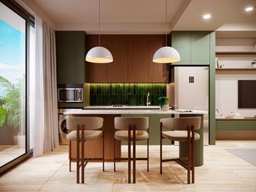 EN VENTA DEPARTAMENTO EN PLAYA DEL CARMEN DE 2 HABITACIONES CON ALBERCA Y ASOLEADERO