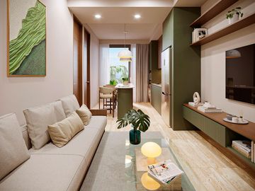 EN VENTA DEPARTAMENTO EN PLAYA DEL CARMEN DE 2 HABITACIONES CON ALBERCA Y ASOLEADERO