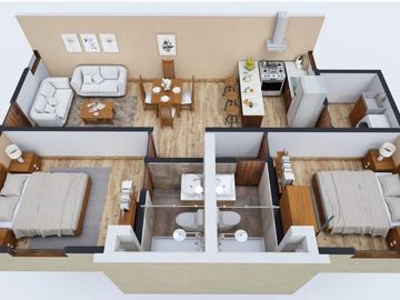 Departamento en Venta en Torre Capella Estrellas del Sur Puebla Modelo E