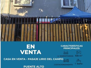 Casa en Venta en Pasaje lirio del campo