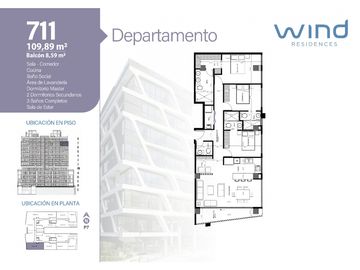 Ponceano, Departamento en Venta, 79.32m2, 2 Habitaciones