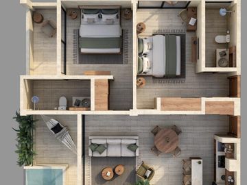 Venta Departamento 2 recamaras Mahahual/ Frente al Mar / Jacuzzi Privado/ Lock Off