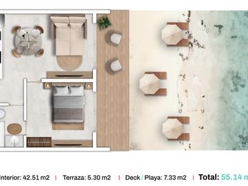 DEPARTAMENTO GARDEN 1 RECAMARA   LIVING / BEACH FRONT / PREVENTA / BUCEO/ PLUSVALIA1