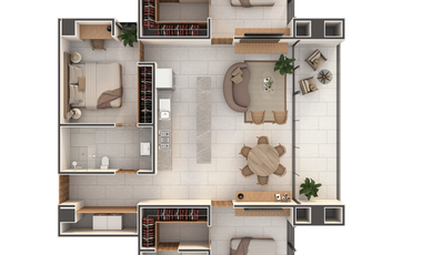 Departamento(3RHomes) en Venta en Torres República en 60 Norte