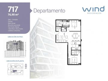 Ponceano, Departamento en Venta, 76.95m2, 2 Habitaciones