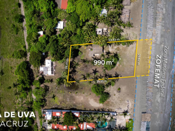 TERRENO A LA VENTA FRENTE AL MAR EN MATA DE UVA