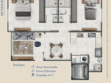 Departamento en venta vía a la costa km19 con 147m2, planta baja con patio y parqueo ER