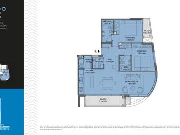 Venta Departamento 3 ambientes  2 baños , Balcones - Tigre