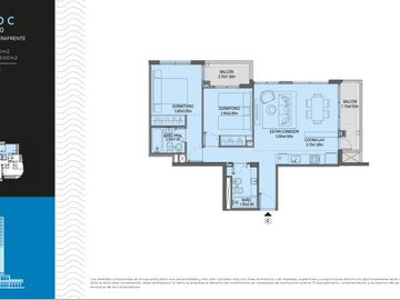 Venta Departamento 3 ambientes  2 baños , Balcones - Tigre