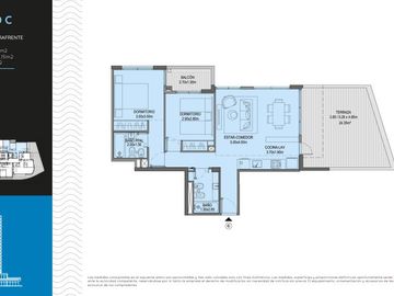 Venta Departamento 3 ambientes  2 baños , Balcones - Tigre