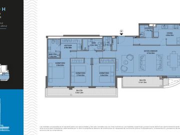 Venta Departamento 3 ambientes  2 baños , Balcones - Tigre