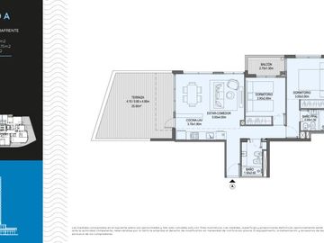 Venta Departamento 3 ambientes  2 baños , Balcones - Tigre