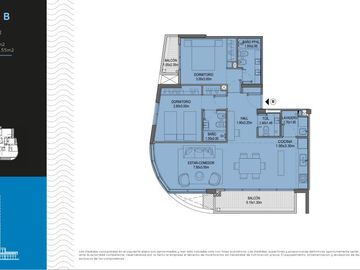 Venta Departamento 3 ambientes  2 baños , Balcones - Tigre