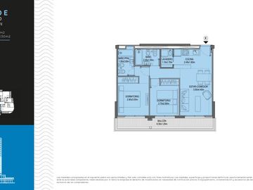 Venta Departamento 3 ambientes  2 baños , Balcones - Tigre
