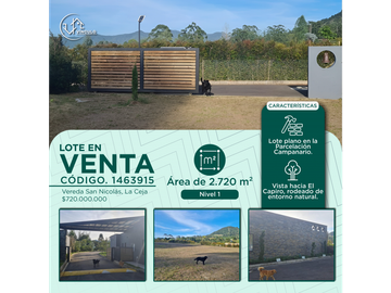 ESPECTACULAR LOTE EN VENTA LA CEJA