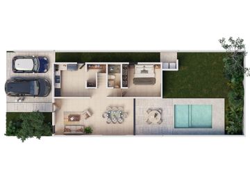 Casa de 3 recámaras con alberca en privada residencial al norte de Mérida