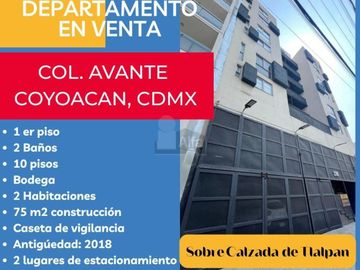 Departamento en venta en primer nivel, ubicado sobre Calzada de Tlalpan., CdMx.