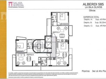 Departamento en venta  2 ambientes 60 mts  - Olivos