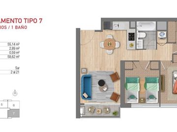 Departamento en Venta en Manuel Jesús Rivera