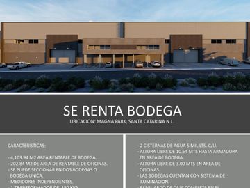 Bodega en parque industrial en Santa Catarina