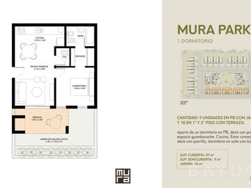 Departamento en Venta - 2 ambientes en Planta Baja - MURA - Pilar sobre calle Saraví