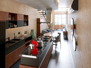 Departamento en venta de 1 recámara en Cancún, con terraza privada y doble nivel