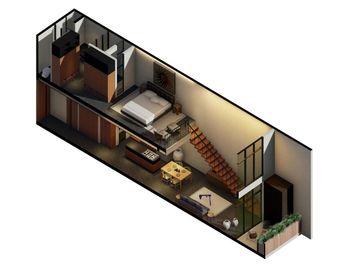 Departamento en venta de 1 recámara en Cancún, con terraza privada y doble nivel