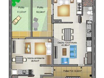 Departamento en  venta 1 Dormitorio PB - Apto Credito