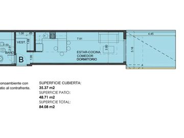 VENTA MONOAMBIENTE CON JARDIN A ESTRENAR ALMAGRO