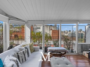 Departamento de 6 ambientes con terraza y parrilla en Retiro, cochera y seg 24hs muy luminoso