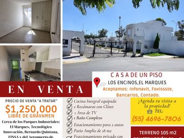 CASA EN VENTA DE UN PISO, En Fracc. Los Encinos, El Marques, Querétaro, cp. 76243