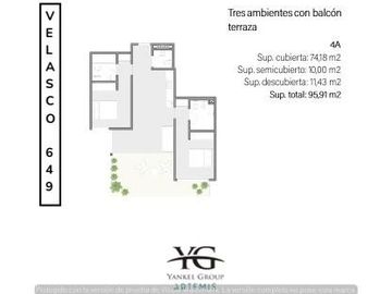 MILLENNIALS III -  VENTA DE DEPARTAMENTO 2 AMBIENTES  CON PATIO EN VILLA CRESPO