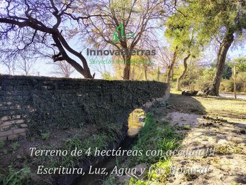 Atención Oportunidad Terreno de 4 Hectáreas en Venta, Acequia y Gas Natural, Traslasierra