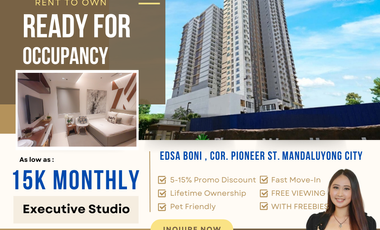 Ready for Occupancy Condo Unit For Sale at Pioneer Woodlands Mandaluyong City