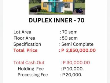 For Sale:No Reservation,No Downpayment 3 Bedroom Duplex in Calamba Laguna