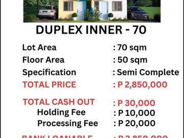 Affordable Bare Type Duplex House and Lot For Sale AGAPEYA TOWN Calamba Laguna