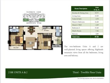 Tagaytay Highlands 2 Bedroom Mountain View For Sale