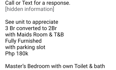 One Serendra East Tower I 2 Bedroom Unit For Rent in Fort Bonifacio, Taguig City