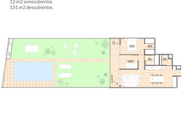Depto 2 amb en pozo