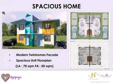 AGAPEYA HOMES DUPLEX & NO DOWNPAYMENT IN CALAMBA LAGUNA HOUSE AND LOT