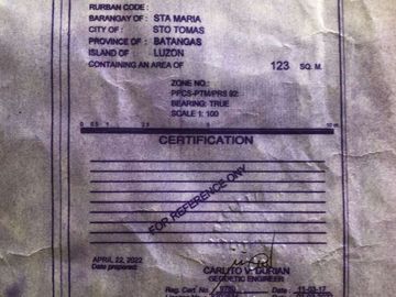 For Sale House and Lot at Brgy. Sta. Maria, Sto. Tomas, Batangas
